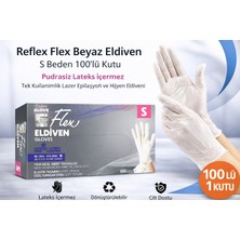 Reflex Flex Beyaz Eldiven S Beden 100 Lü 1 Kutu Pudrasız Lateks Içermez Tek Kullanımlık Lazer Epilasyon ve Hijyen Eldiveni