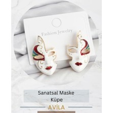 Maske Sanatı Tekli Küpe Kadın Küpe