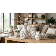 BerMey Etherea Doğal Mineral Döküm Modern Vazo Seti