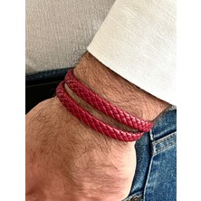 Gns Aksesuar %100 Deri Yılan Sarmalı Dolamalı Erkek Bileklik Net 40 cm (Türk El Üretimi)