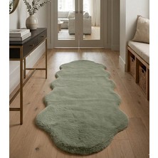 Carpet Dekor Peluş Yumuşak Dekoratif Halı Simetrik Desen Taş Rengi