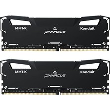 Timetec Pinnacle Konduit Bellek, 16 GB Kıt (2x8 Gb), Ddr4, 3200 Mhz, PC4-25600, CL16-18-18-38, Xmp2.0, Hız Aşırtma, 1,35 V, Ram Modülü, Siyah