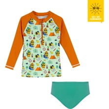 Daring Littles Uv Korumalı Upf 50+ Çocuk Yüzme Seti - Uzun Kollu Arı Desen Üst &  Bikini Altı - Geri Dönüştürülmüş Kumaş - Beebee Koleksiyonu