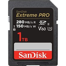 Sandisk Extreme Pro Sdxc Uhs-Iı Bellek Kartı V60 1 Tb (280 Mb/s, 6k, 4K Uhd, U3, C10, Rescue Pro Deluxe)