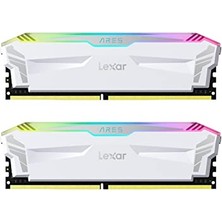 Lexar Ares Rgb Ddr4 Ram 16 GB Kit (8 GB x 2) 3866 Mhz, Dram 288 Pimli U-Dımm Masaüstü Belleği, Xmp 2.0 Yüksek Performanslı Ram, CL18-20-20-39, PC4-30900, Beyaz (LD4EU008G-R3866GDWA)