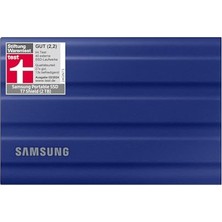Samsung Taşınabilir SSD T7 Kalkanı, 2 Tb, USB 3.2 Gen.2, 1.050 Mb/s Okuma, 1.000 Mb/s Yazma, Mac, Pc ve Akıllı Telefon Için Dış Mekan Sağlam Harici Sabit Sürücü, Mavi, MU-PE2T0R/EU