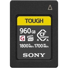 Sony Cfexpress Type A 960 GB Dayanıklı (CEAG960T) - 800 Mb/s Okuma, 700 Mb/s Yazma, IP57, Isıya Dayanıklı - 4k/8k Video ve Yüksek Hızlı Fotoğrafçılık Için Mükemmel