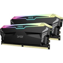 Lexar Ares Rgb Ddr4 Ram 16 GB Kit (8 GB x 2) 4000 Mhz, Dram 288 Pimli U-Dımm Masaüstü Belleği, Xmp 2.0 Yüksek Performanslı Ram, CL18-22-22-42, PC4-32000, Siyah (LD4EU008G-R4000GDLA)