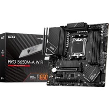 MSI Msı Pro B650M-A Wifi Proseries Anakart (Amd Ryzen 9000/8000/7000 Serisi Işlemciler, Am5, Ddr5, Pcıe 4.0, M.2, Sata 6 Gb/s, USB 3.2 Gen 2, Hdmı/dp, Wi-Fi 6e, Bluetooth 5.3, 2,5 Gbps Lan, Matx)
