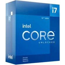 Intel Core I7-12700KF 12. Nesil Masaüstü Işlemci (Temel Saat Hızı: 3,6 Ghz Turboboost: 5,0 Ghz, 6 Çekirdek, LGA1700, Ram Ddr4 ve 128 Gb'a Kadar Ddr5) BX8071512700KF