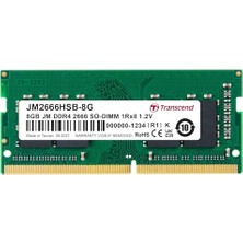 Transcend JM2666HSB-8G Ram 8 GB Ddr4 2666 Mhz Ram Modülü (8 Gb, Ddr4, 2666 Mhz, So-Dımm)
