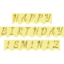 Rosy Blue Kişiye Özel Isimli Happy Bırthday Banner