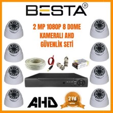 Akıllı Durak 2mp Ahd 1080P Gece Görüşlü 8 Kameralı Dome Güvenlik Sistemi