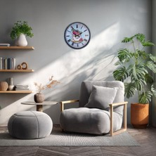 Akıllı Durak Gri Flower Cup 36 cm Duvar Saati