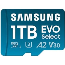 Samsung Evo Select (2024) Microsd Kart + Sd Adaptörü, 1 Tb, Uhs-I U3, 4K Uhd, Full Hd, 160 Mb/s Okuma, Akıllı Telefonlar, Tabletler ve Dizüstü Bilgisayarlar Için Hafıza Kartı, MB-ME1T0SA/EU
