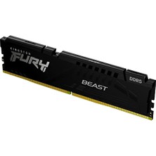 Kingston Fury Beast Siyah Ddr5 16 GB 6400MT/S CL32 Dımm Masaüstü Oyun Belleği Tek Modül Amd Expo ve Intel Xmp - KF564C32BBE-16