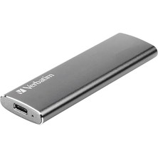 Verbatim VX500 SSD 1 Tb Uzay Grisi 29G Harici SSD USB 3.0 SSD Windows ve Mac Os x Için Hafif Taşınabilir Sürücü Usb-C Yüksek Hızlı Flash Bellek Okuma 500 Mb/s Yazma 290 Mb/s