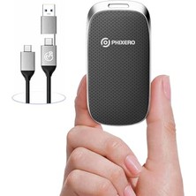 Phıxero P20 1 Tb Taşınabilir SSD 2000 Mb/sn'ye Kadar, USB 3.2 Gen 2x2 Harici Katı Hal Sürücüsü, Akıllı Telefon, Tablet, Pc, Dizüstü Bilgisayar Için USB C'den C&a'ya (Siyah)
