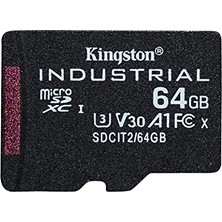 Kingston Endüstriyel Microsd -64 GB Microsdhc Endüstriyel C10 A1 Pslc Kart Adaptörsüz Tekli Paket - SDCIT2/64GBSP