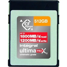 İntegral Integral 512 GB Cfexpress Bellek Kartı Tip B 2.0, 8k Raw ve 4K 120 Fps 1800 Mb/s Okuma, 1200 Mb/s Yazma Hızı, 900 Mb/s Sürekli Yazma Görüntü Yönetmeni ve Profesyonel Fotoğrafçı Için Tasarlandı