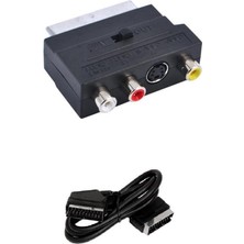 Temiz Pazar Scart To Rca Skart Tos Av Svideo Çevirici Set + Scart Kablo