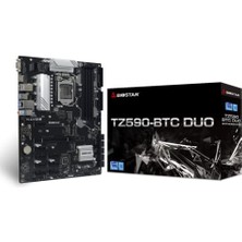 Biostar TZ590-BTC Duo (Intel 10. ve 11. Nesil) Lga 1200 Intel Z590 9 Gpu Desteği Gpu Madencilik Anakartı