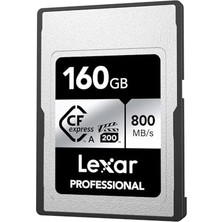 Lexar Professional Sılver Serisi Cfexpress Tip A Kart 160 GB - 800 Mb/s'ye Kadar Okuma, VPG200, 8k Video Cf Bellek Kartı - Sony Alpha/sony Fx Kameralarla Uyumlu (LCAEXSL160G-RNENG)
