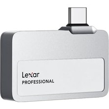 Lexar Professional Go Taşınabilir SSD 2 Tb, Ultra Kompakt, Apple Prores'i Destekler, 1050 Mb/s'ye Kadar Okuma ve 1000 Mb/s'ye Kadar Yazma, USB 3.2 Gen 2, IP65, iPhone 15/16 Pro Için, Gümüş