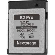 Nextorage Japon Üretici Cfexpress 4.0 Tip B 165GB VPG400 Maks. Okuma Hızı 3900 Mb/s Maks. Yazma Hızı 3600 Mb/sn Pslc 4k/8k Video Kaydı NX-B2PRO165GB Hafıza Kartı