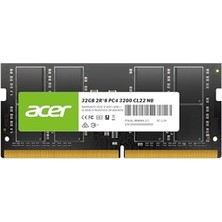 Acer SD100 32GB Ddr4 Sodımm 3200MHZ CL22-260-PIN Bilgisayar Ram - Alçak Gerilim Bellek Modülü - Dizüstü Bilgisayar ve Dizüstü Bilgisayar Yükseltmesi Için Pc Ram (Tekli)