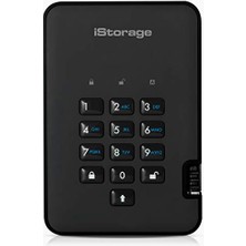 Istorage Diskashur2 HDD 1 Tb Siyah - Güvenli Taşınabilir Sabit Sürücü - Parola Korumalı - Toz ve Su Geçirmez - Donanım Şifreleme