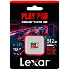 Lexar Kart Microsd Express 7.1 Play Pro 512 Go R900/W600