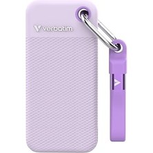 Verbatim Pocket SSD 2 Tb, Harici SSD USB 3.2 Gen 2, 1000 Mb/s'ye Kadar Okuma ve Yazma, Harici Sabit Sürücü Dahil. 2 Lastik Kılıf (Beyaz ve Mor), Pc, Mac ve Konsol Için, Mor
