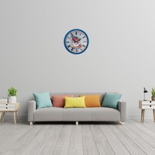 Akıllı Durak Blue Flower 36 cm Mavi Duvar Saati