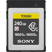 Sony Cfexpress Type B 240 GB Sağlam (CEBG240T) - Son Derece Hızlı (1850 Mb/s'ye Kadar Okuma, 1600 Mb/s'ye Kadar Yazma), Ultra Sağlam, Profesyonel Fotoğraf ve Video Kayıtları Için Mükemmel