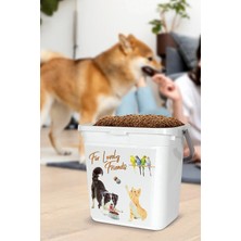 Akıllı Durak Mama Saklama Kabı Kapaklı Çok Amaçlı Organizer 6 Litre Kedi Köpek Mama Saklama Kutusu (491)