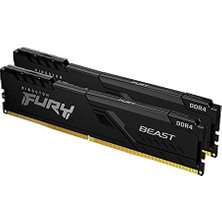 Kingston Fury Beast 64 GB (2X32 Gb) 3600 Mhz Ddr4 CL18 Masaüstü Bellek Seti, 2 KF436C18BBK2/64 ile