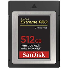 Sandisk Extreme Pro Cfexpress Tip B 512 GB Bellek Kartı (Raw 4K Video Için 1700 Mb/sn'ye Kadar Okuma Hızları, Xqd Uyumluluğu, Rescuepro Deluxe Kurtarma Yazılımı)