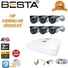 Akıllı Durak 2mp Ahd 1080P Gece Görüşlü 6 Kameralı Güvenlik Sistemi