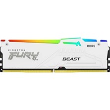 Kingston Fury Beast Beyaz Rgb Expo 64 GB 6000MT/S Ddr5 CL30 Dımm Masaüstü Oyun Belleği Kiti, 2'li - KF560C30BWEAK2-64
