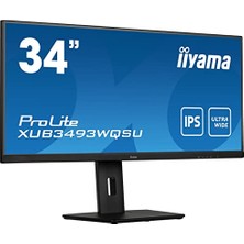 Iiyama Prolite XUB3493WQSU-B5 86,7 cm 34 Inç Ads-Ips LED Monitör Uwqhd HDMI Dp Usb3.0 Adaptive Sync Pip Yükseklik Ayarı Siyah