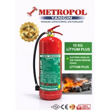 Metropol 12 kg Lityum Plus Elektrik Şarj Istasyonu Yangın Söndürme Cihazı, Lityum Batarya Söndürücü,