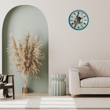 Akıllı Durak Turkuaz 36 cm Strawberry Bird Figürlü Duvar Saati