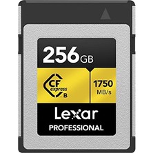 Lexar Professional Gold Serisi Cfexpress Kart 256 Gb, Tip B Cf Kart, 1750 Mb/s'ye Kadar Okuma, Pcıe 3.0 ve Nvme Alma, Profesyonel Fotoğrafçılar ve Kameramanlar Için Bellek Kartı (LCXEXPR256G-RNENG)