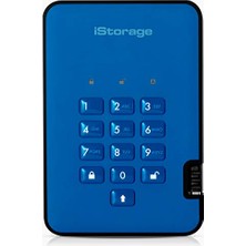 Istorage Diskashur2 HDD 3 Tb Mavi - Güvenli Taşınabilir Sabit Sürücü - Parola Korumalı - Toz ve Su Geçirmez - Donanım Şifreleme
