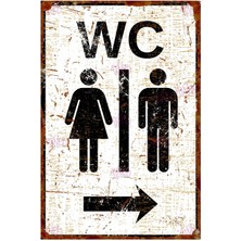 AYNED Print Bay Bayan Wc Alüminyum Uyarı Levhası Sağ Ok – Eskitme Dekoratif Yönlendirme Tabelası