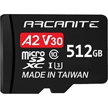 Arcanite Arcanıte 512 GB Microsdxc Hafıza Kartı Adaptörlü - A2, Uhs-I U3, V30, 4k, C10, Mikro Sd - AKV30A2512