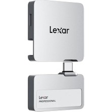 Lexar Professional Go Taşınabilir Ssd, Hub ile 1 Tb Ultra Kompakt 1050 Mb/s'ye Kadar Okuma ve 1000 Mb/s'ye Kadar Yazma USB 3.2 Gen 2, iPhone 15/16 Için Gümüş