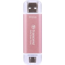 Transcend ESD310 512 GB Çift Usb-C/a Harici SSD iPhone 17/16/15, Macbook, iPad ve Pc Için 1050 Mb/sn Ultra Hızlı Sürücü | Hızlı Dosya Aktarımı TS512GESD310P