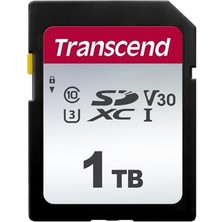 Transcend 1tb Yüksek Hızlı Sdxc Hafıza Kartı (Dijital Kameralar; Fotoğraflar ve Videolar; Araç Radyosu Için) Sınıf 10, Uhs-I U3, 4K Ultra Hd Için Video Hız Sınıfı V30 - TS1TSDC300S